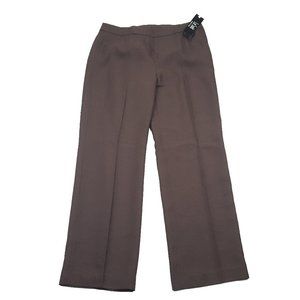 Le Suit Straight Leg Dress Pants, Lined, Petite Size 4P Textured Brown